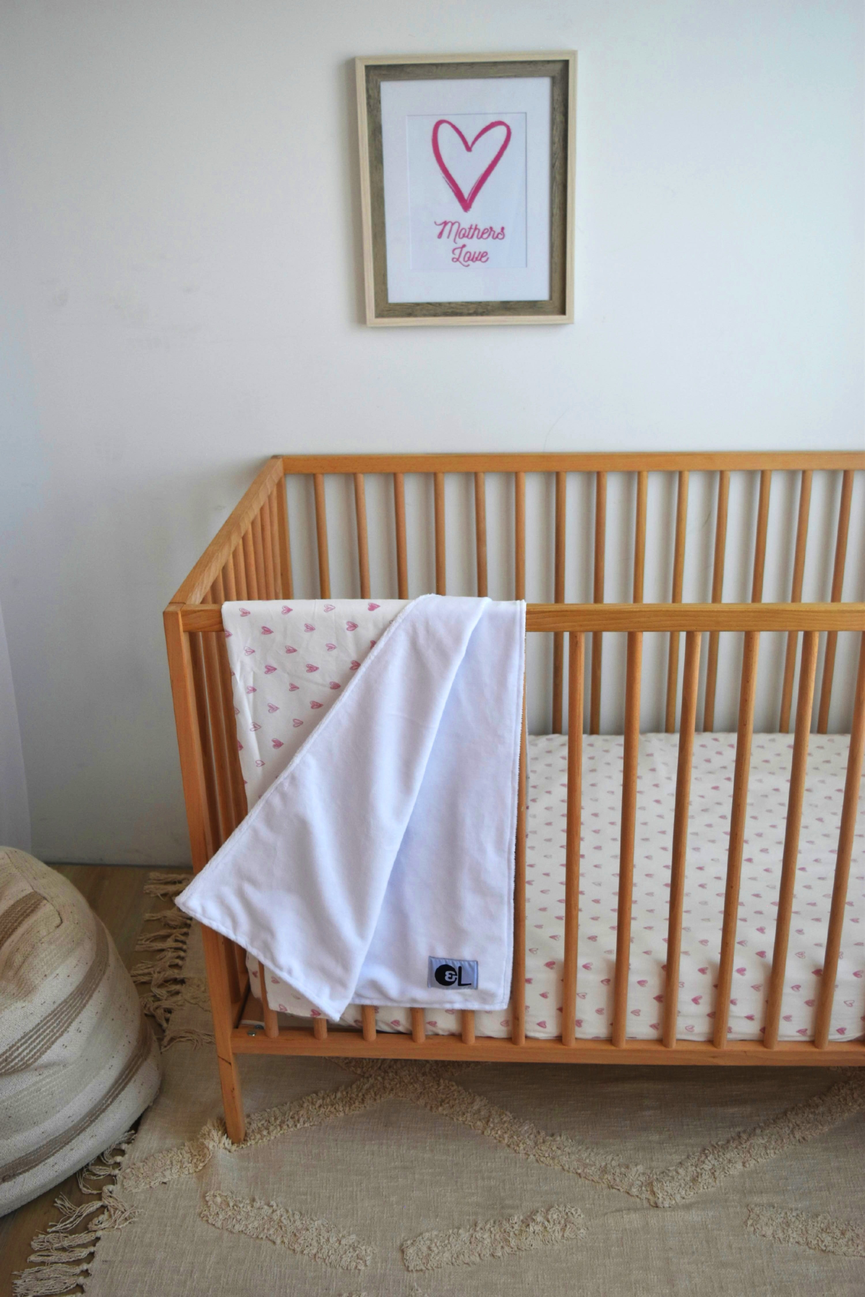 Rosé Heart Deluxe Crib Bedding Set